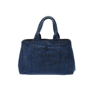 Prada Canapa Blue Denim Tote Bag